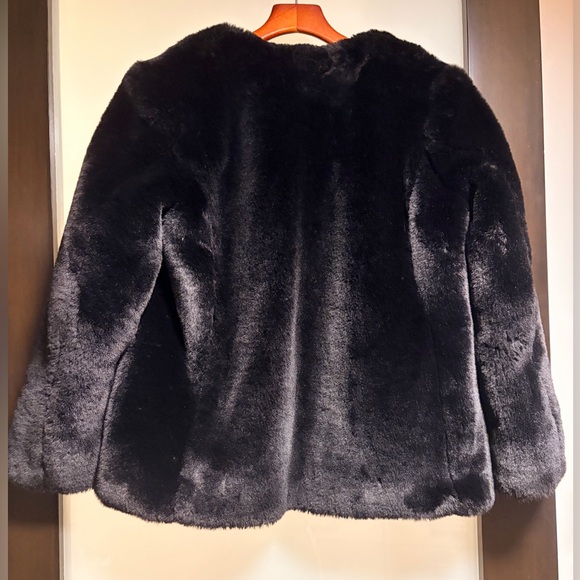 Banana Republic Plush Black Faux Fur Jacket - Picture 2 of 2